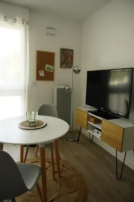 Télévision ou salle de divertissement dans l'établissement Logement neuf - cœur de ville
