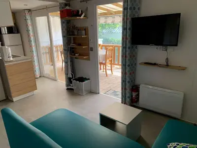 Télévision ou salle de divertissement dans l'établissement Le parc des roselieres 40 Saint Hilaire de Riez