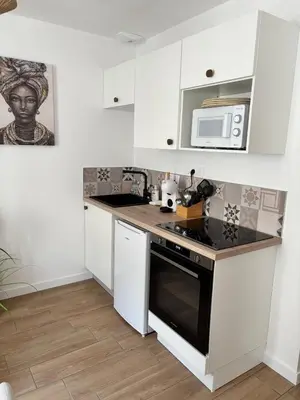 Cuisine ou kitchenette dans l'établissement La case sénégalaise