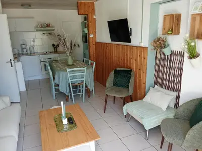 Cuisine ou kitchenette dans l'établissement Le Gîte Vert