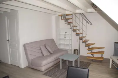 Coin salon dans l'établissement Appartement T3 à 150 m de la plage de Bonne Source
