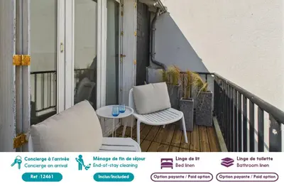 Balcon ou terrasse dans l'établissement Vue mer - Appart pour 2 adultes et 1 enfant