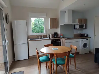 Cuisine ou kitchenette dans l'établissement Gîte LogisNoues