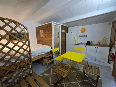 Un ou plusieurs lits dans un hébergement de l'établissement cabane bateau