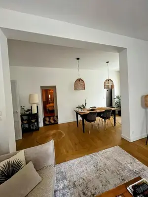 Coin salon dans l'établissement Gare - Visitation grand Appartement , 1 chambre