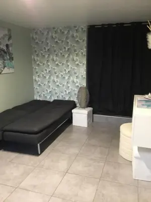 Un ou plusieurs lits dans un hébergement de l'établissement Le 7ter, maison calme piscine partagée