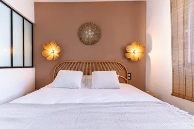 Un ou plusieurs lits dans un hébergement de l'établissement Maison - Spa - Parking - Jardin - 7p