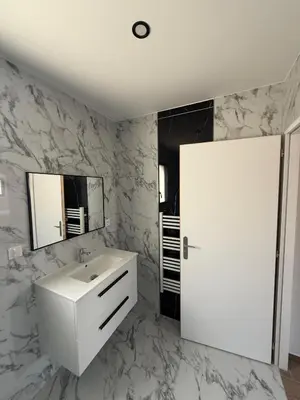 Cuisine ou kitchenette dans l'établissement Maison La Pornicaise 11