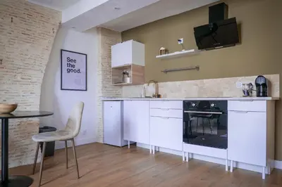 Cuisine ou kitchenette dans l'établissement Très agréable studio - 2 personnes - cœur de ville Angers