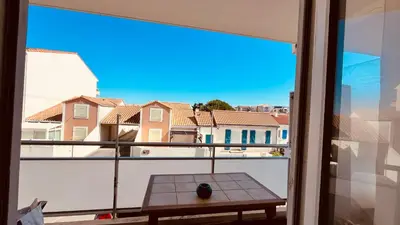 Balcon ou terrasse dans l'établissement Appartement bord de mer
