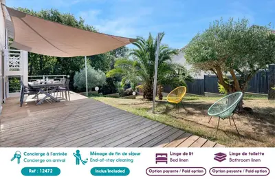 Jardin de l'établissement Maison familiale pour 8 pers - 400m de la plage