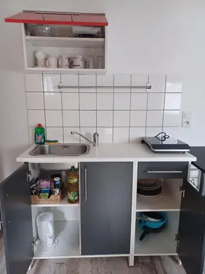Cuisine ou kitchenette dans l'établissement Studio à Vertou aux portes de Nantes