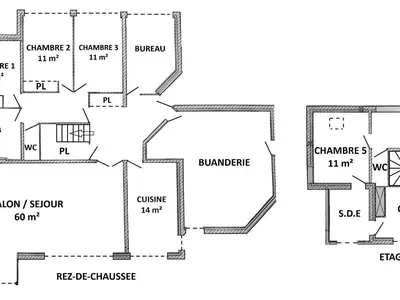 Plan de l'établissement Maison spacieuse avec piscine chauffée, animaux admis - FR-1-306-1314