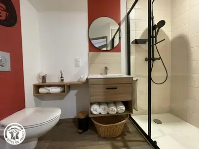 Salle de bains dans l'établissement Gîte 2 pers au cœur du bocage vendéen, proche Puy du Fou - FR-1-426-585