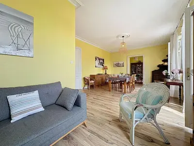 Coin salon dans l'établissement Holiday Home Ker Madeleine by Interhome