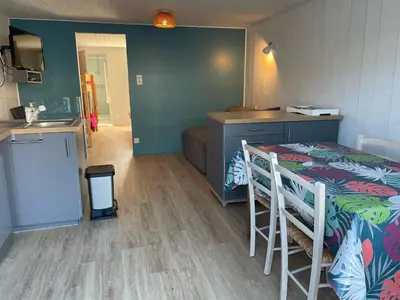 Cuisine ou kitchenette dans l'établissement Appartement rénové avec terrasse très bien situé
