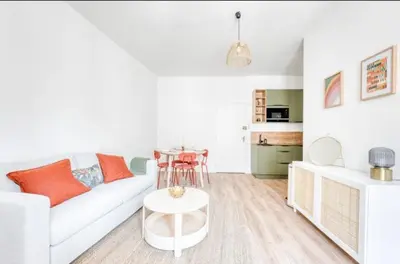 Cuisine ou kitchenette dans l'établissement appartement cœur de Nantes