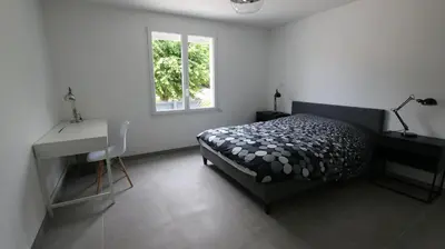Un ou plusieurs lits dans un hébergement de l'établissement MAISON BORD DE MER 8 PERS Loumasuzde