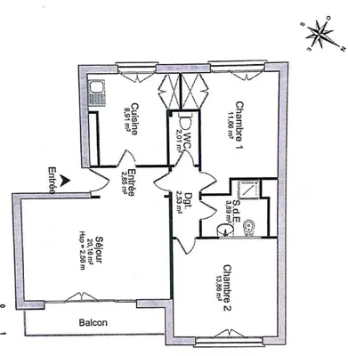 Plan de l'établissement Appartement à Saint Nazaire centre ville, proche plage