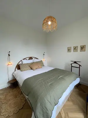 Un ou plusieurs lits dans un hébergement de l'établissement Villa Le Zéphyr - Charme, confort et tranquillité à 200m de l'océan