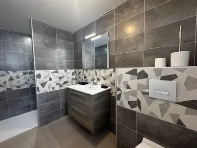 Salle de bains dans l'établissement Gîtes La Pagaille