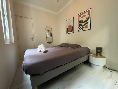 Un ou plusieurs lits dans un hébergement de l'établissement Appartement 2 personnes - Angers
