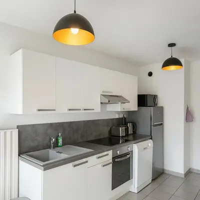 Cuisine ou kitchenette dans l'établissement Élégant rez-de-jardin 4 chambres à Angers