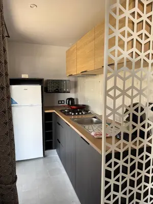Cuisine ou kitchenette dans l'établissement Camping de la Loire