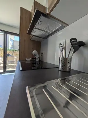 Cuisine ou kitchenette dans l'établissement La Maison du Grand Large