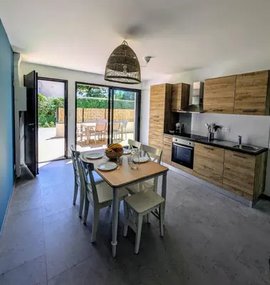 Cuisine ou kitchenette dans l'établissement La Maison du Grand Large