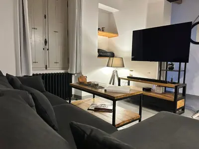 Télévision ou salle de divertissement dans l'établissement Maison spacieuse près de la Loire