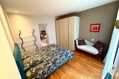Un ou plusieurs lits dans un hébergement de l'établissement Bright apartment for 4 people in Nantes