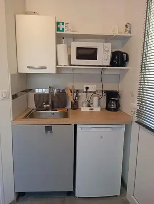 Cuisine ou kitchenette dans l'établissement Studio indépendant