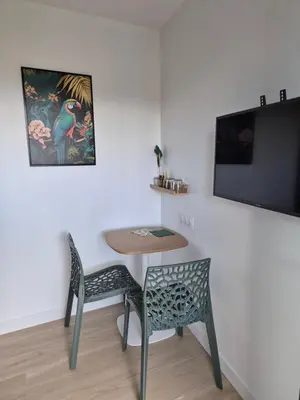 Télévision ou salle de divertissement dans l'établissement Chambre indépendante avec terrasse extérieure proche aéroport et Nantes centre