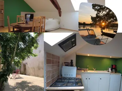Cuisine ou kitchenette dans l'établissement Studio spacieux équipé à proximité de la Loire