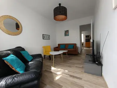 Coin salon dans l'établissement Aux lits de la loire