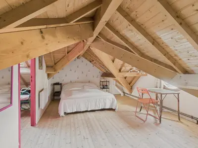 Un ou plusieurs lits dans un hébergement de l'établissement Maison avec accès privatif direct à la plage pour 6