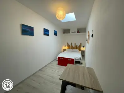 Un ou plusieurs lits dans un hébergement de l'établissement Maison climatisée proche plage à Saint-Hilaire-de-Riez - FR-1-426-591