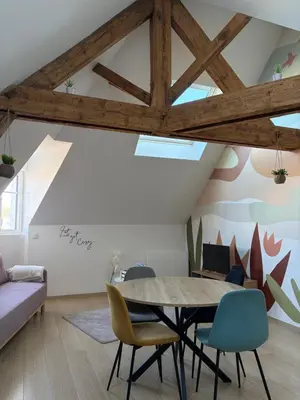 Coin salon dans l'établissement Appartement vue sur le vieux port de Pornic