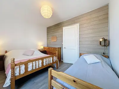 Un ou plusieurs lits dans un hébergement de l'établissement Holiday Home Les Dunes by Interhome