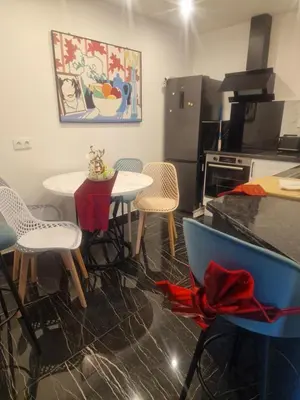 Cuisine ou kitchenette dans l'établissement Appart RDC spacieux