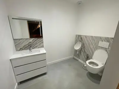 Salle de bains dans l'établissement Maison familiale