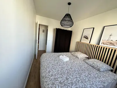 Un ou plusieurs lits dans un hébergement de l'établissement Wattignies 4 people TV and WiFi