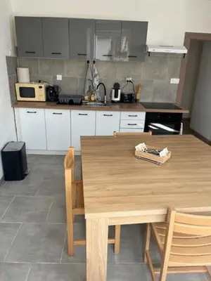 Cuisine ou kitchenette dans l'établissement Appartement meublé tout équipé - Mesnard-La-Barotière