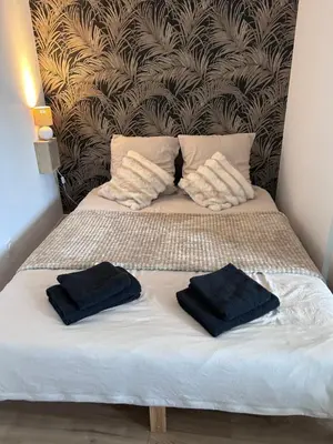 Un ou plusieurs lits dans un hébergement de l'établissement Appartement proche Ancenis - Loire et Vélo