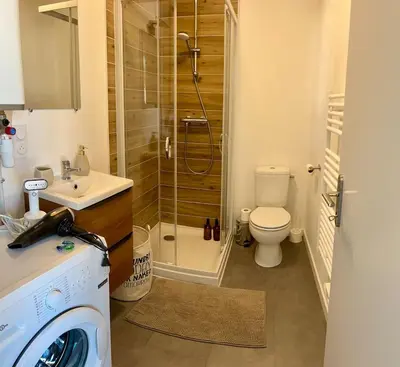Salle de bains dans l'établissement Appartement proche Ancenis - Loire et Vélo