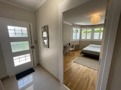 Un ou plusieurs lits dans un hébergement de l'établissement Chambre cozy avec sdb privée à 7min de la gare