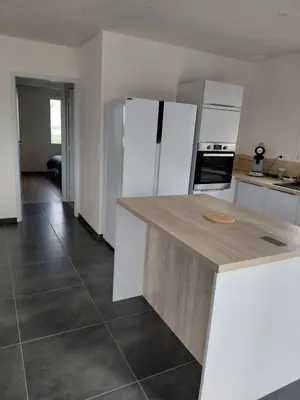 Cuisine ou kitchenette dans l'établissement Gîte du champ aisé