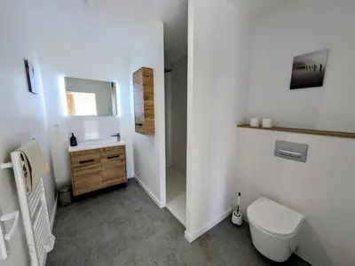 Salle de bains dans l'établissement La maison du petit large