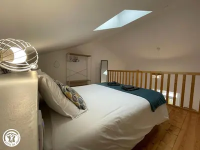 Un ou plusieurs lits dans un hébergement de l'établissement Location Studio avec Piscine Chauffée en Vendée - FR-1-426-595